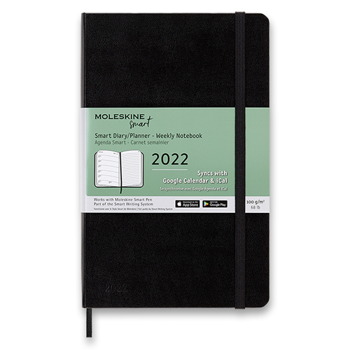 Diár+ MOLESKINE SMART 2022 týždenný čierny L