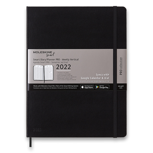 Diár+ MOLESKINE SMART PRO 2022 týždenný čierny XL