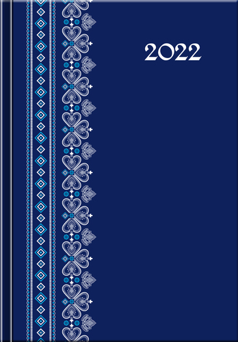 Denný diár A5 Print 2022 Folk modrý