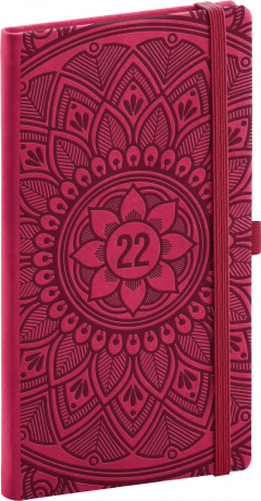 Vreckový diár Vivella Fun 2022, mandala, 9 × 15,5 cm
