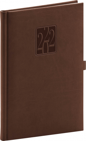 Týždenný diár Vivella Classic 2022, hnedý, 15 × 21 cm