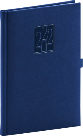 Týždenný diár Vivella Classic 2022, modrý, 15 × 21 cm