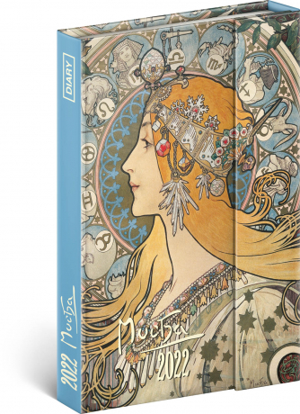 Týždenný magnetický diár Alfons Mucha 2022, 11 × 16 cm
