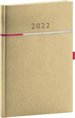Týždenný diár Tomy béžovo–ružový, 2022 15 × 21 cm