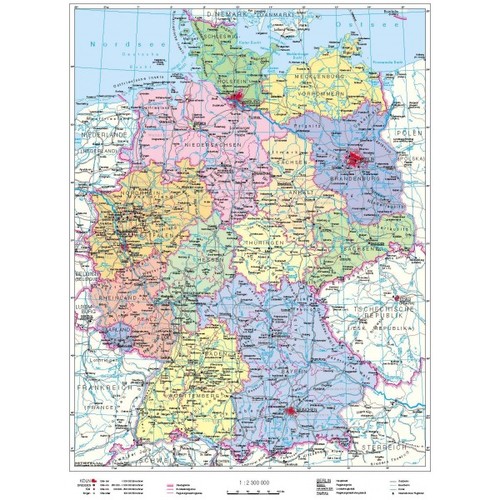 Nemecko - politická/ pracovná mapa (+15 A3)