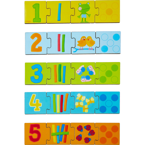 Haba drevené puzzle na učenie čísel do 5