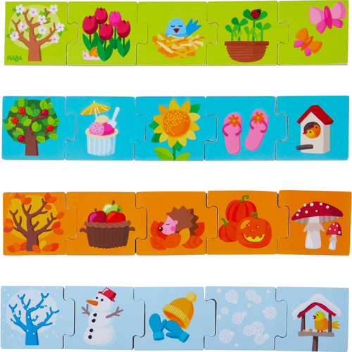 Haba drevené puzzle na učenie Ročné obdobia 20 ks