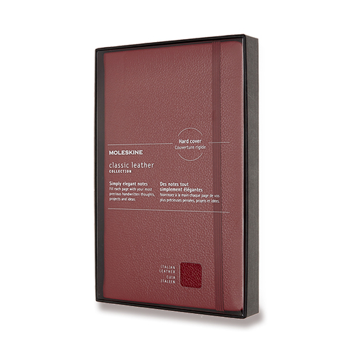 Zápisník MOLESKINE LEATHER mäkký linaj. červený L