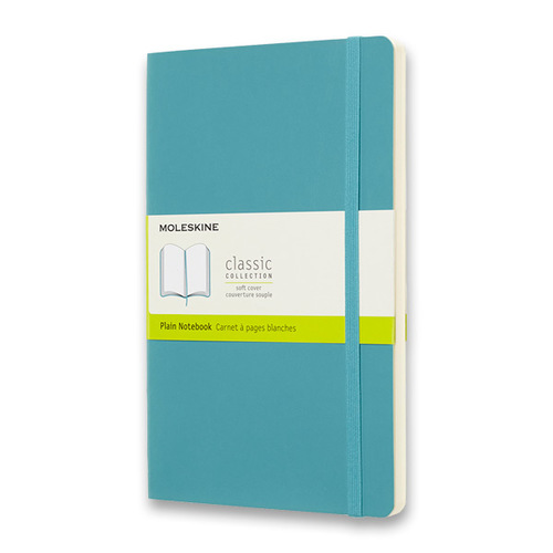 Zápisník MOLESKINE mäkký čistý tyrkysový L