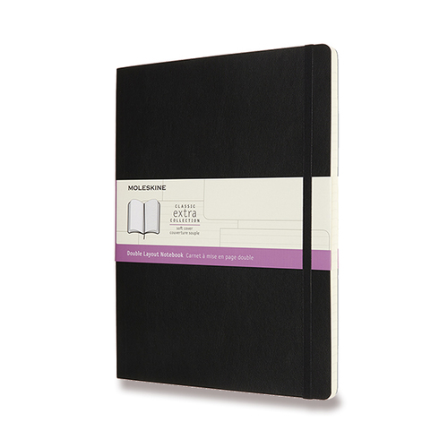 Zápisník MOLESKINE mäkký linajk-čistý čierný XL