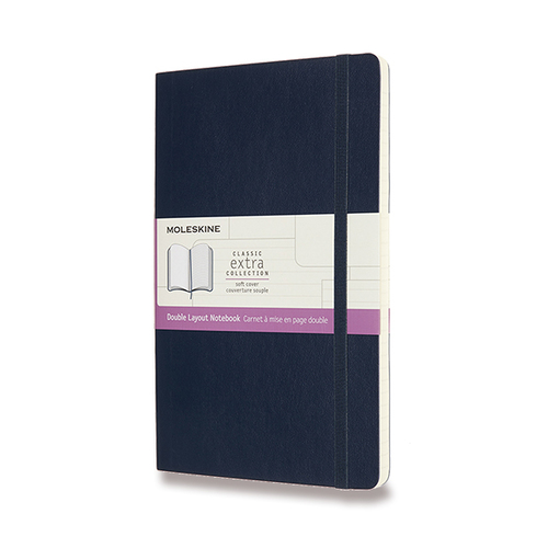 Zápisník MOLESKINE mäkký linajk-čistý modrý L
