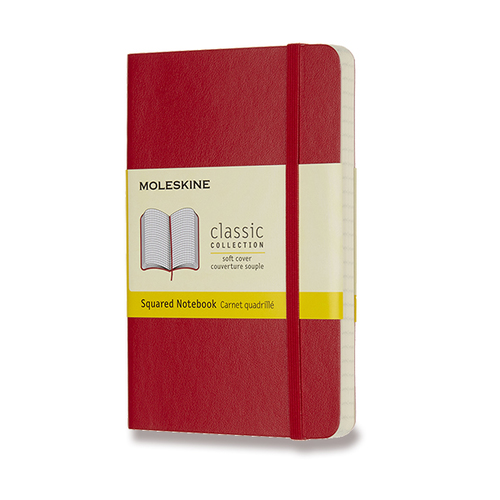 Zápisník MOLESKINE mäkký štvorčekový červený S