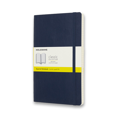 Zápisník MOLESKINE mäkký štvorčekový modrý L
