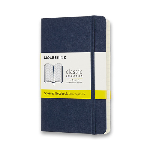 Zápisník MOLESKINE mäkký štvorčekový modrý S