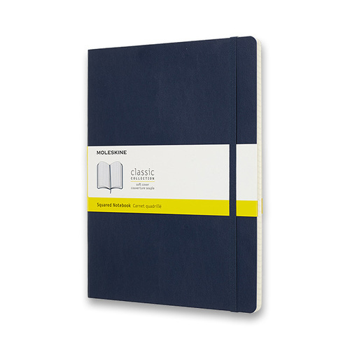 Zápisník MOLESKINE mäkký štvorčekový modrý XL