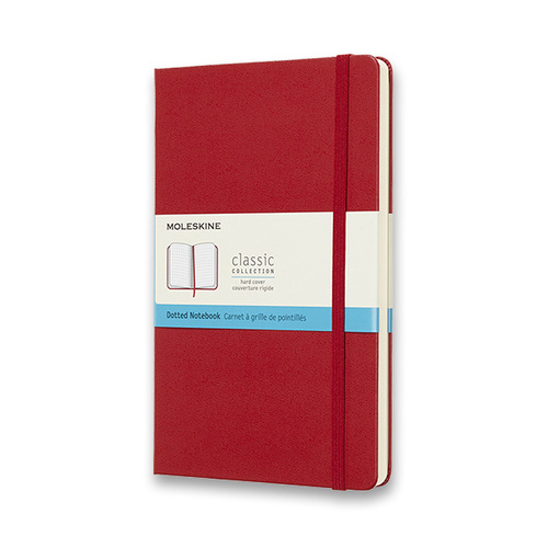 Zápisník MOLESKINE tvrdý bodkovaný červený L