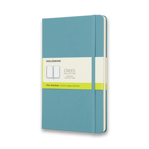 Zápisník MOLESKINE tvrdý čistý tyrkysový L
