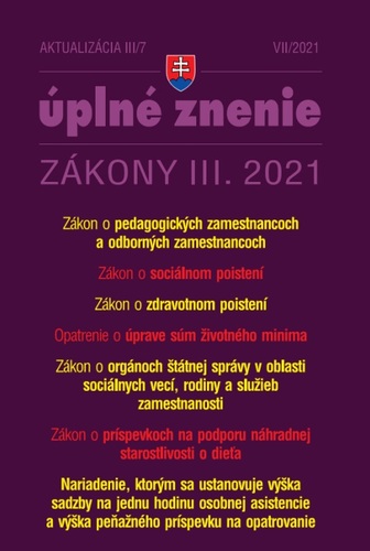 Zákony 2021 III aktualizácia III 7 - Pedagogickí zamestnanci, Životné minimum