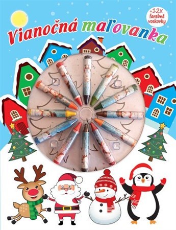 Kniha Vianočná maľovanka + 12 x farebné voskovsky