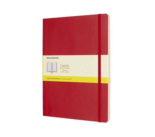 Zápisník MOLESKINE mäkký štvorčekový červený XL