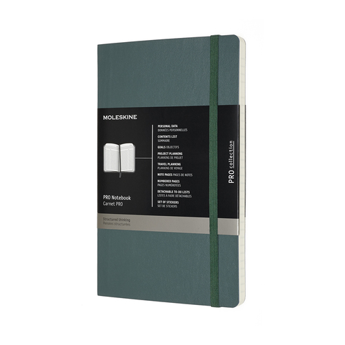 Zápisník MOLESKINE Professional mäkký tm.zelený L