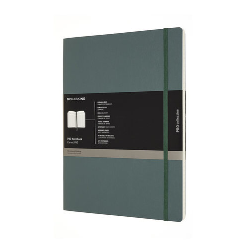 Zápisník MOLESKINE Professional mäkký tm.zelenýXXL