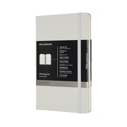 Zápisník MOLESKINE Professional tvrdý perl. sivý L