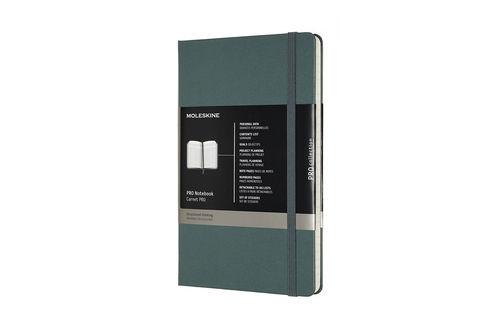 Zápisník MOLESKINE Professional tvrdý tm. zelený L