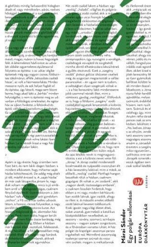 Egy polgár vallomásai - Sándor Márai kúpite na Panta Rhei