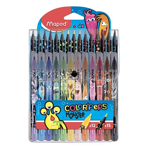 Kniha Maped Fixky MAPED Color' Peps Monster 12ks + 15ks farebných ceruziek