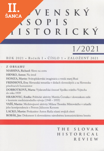 Lacná kniha Slovenský časopis historický 1/2021