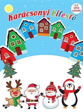 Kniha Karácsonyi kifestő +12 színes zsírkréta