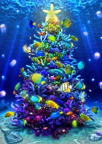 (B) 3D pohľadnica Christmas Sea