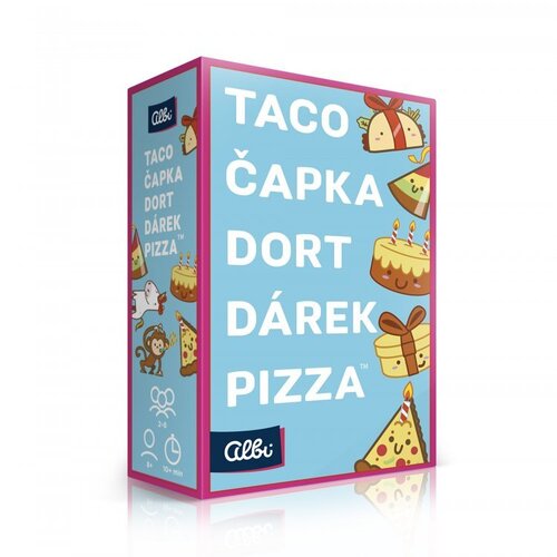 Hra Taco, čiapka, torta, darček, pizza