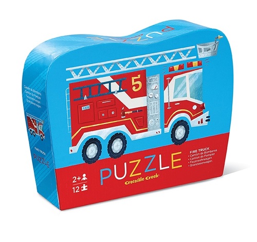 Puzzle Mini Hasičské auto v tvarovanej krabičke 12 Crocodile Creek