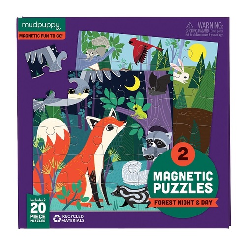 Magnetické puzzle Deň a noc v lese 2x20 Mudpuppy