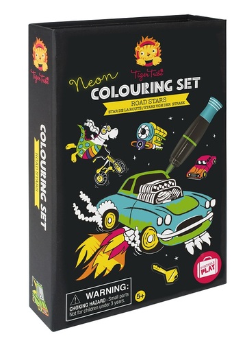 Kreatívny set s omaľovánkou / Neónové farby Cestné hviezdy