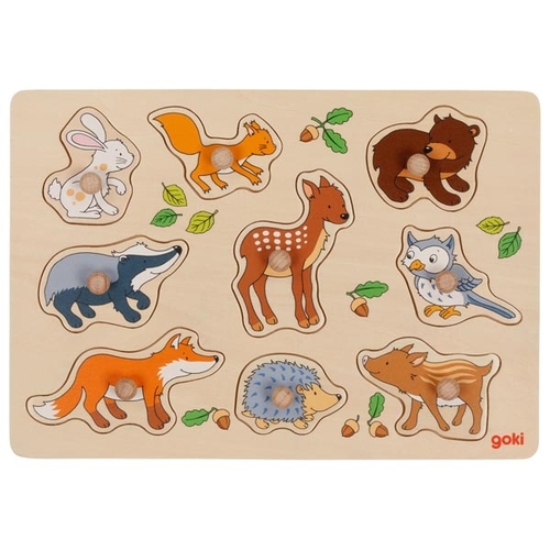 Vkladacie drevené puzzle Zvieratká z lesa