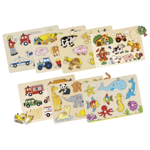 Vkladacie drevené puzzle MIX
