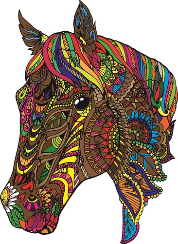Mandala Art Puzzle Kôň