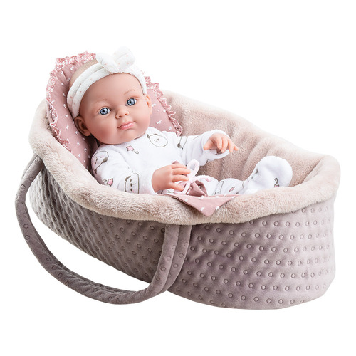 Bábätko Los Minipikolines v béžovom nosiči 32cm