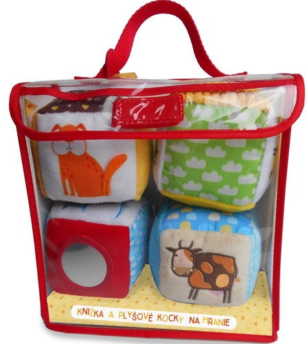 Kniha Knižka a plyšové kocky na hranie Zvieratá z farmy