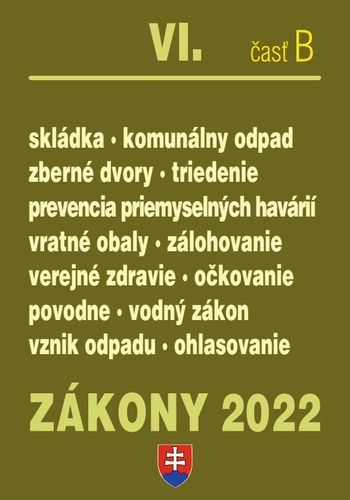 Kniha Zákony VI-B/2022 – odpady • obaly