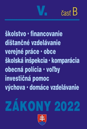 Kniha Zákony V-B/2022 – školstvo • obce