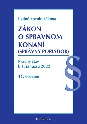 Zákon o správnom konaní Úzz, 11. vydanie 2022