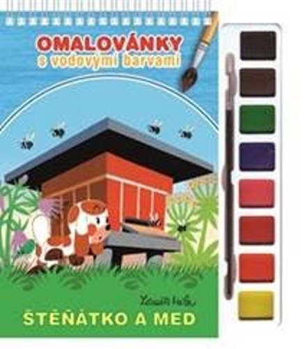 Omalovánky s vodovými barvami a štětcem: Štěňátko a med - Zdeněk Miler
