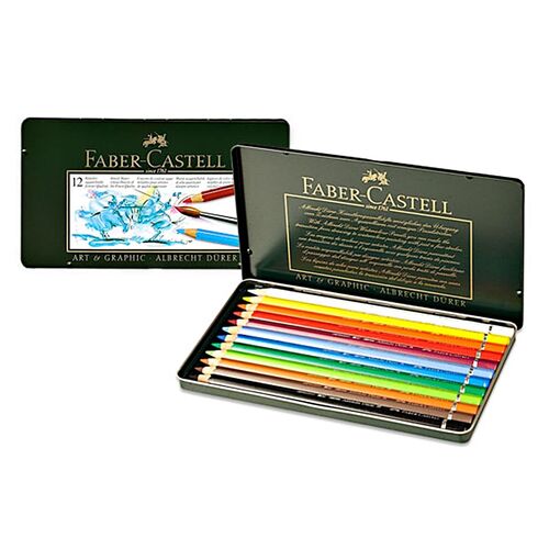 Faber-Castell Akvarelové Pastelky Faber-Castell Albrecht Dürer plechová krabička 12 ks