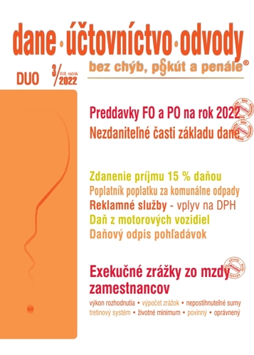 Kniha DUO 3/2022 – Preddavky FO a PO pre rok 2022