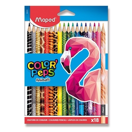 Farebné ceruzky MAPED Color´Peps Animals 18 farieb