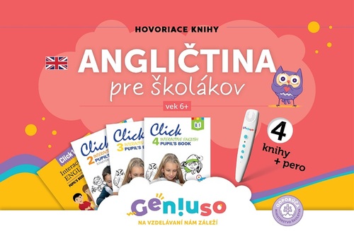 Geniuso: Balíček angličtiny pre školáka (4 hovoriace knihy + pero)